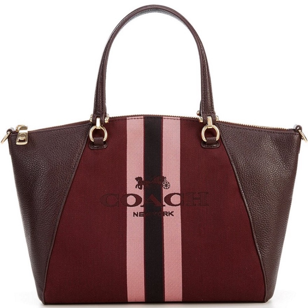 Prairie Horse and Carriage Stripe Satchel Bag